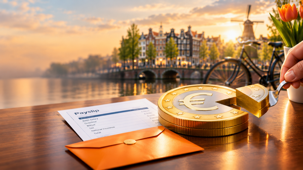 Dutch Tax Calculator 2026 Bonus example showing a showing a €5,000 bonus after tax